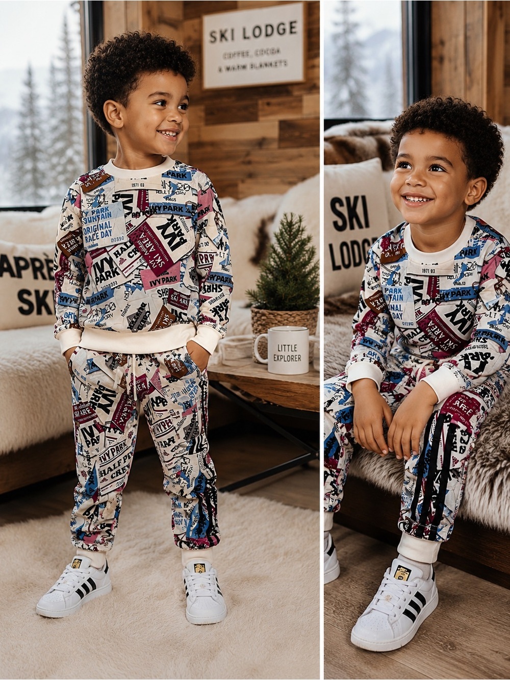Adidas x Ivy Park Kids 104 Ski Tag Set Unisex Sweatshirt Joggers Rare Beyoncé